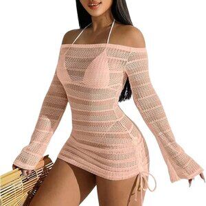 Women's Summer Swimsuit Cover Up Long Sleeve Swim Dress Beach Outfits